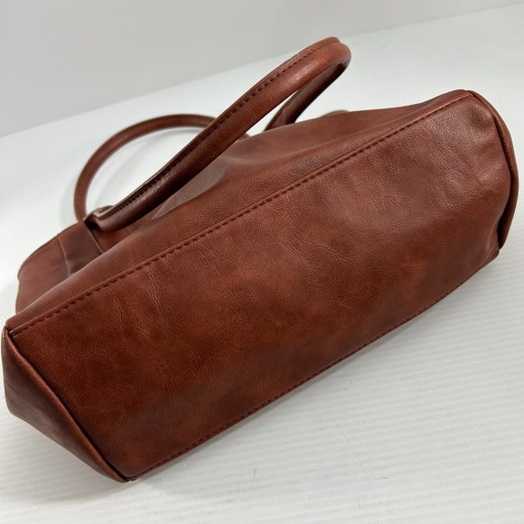 Rosetti Womens Purse Handbag Brown Faux Leather Double Handle Lots of Pockets - Picture 13 of 15
